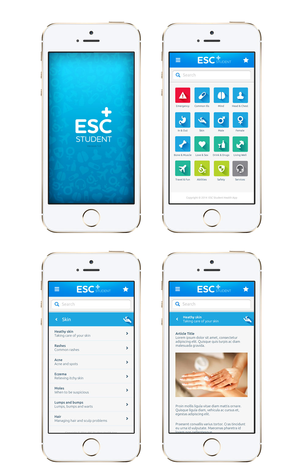 ESC Mobile App Designs